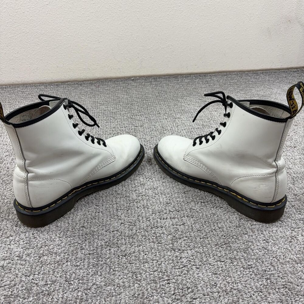 Dr Martens Boots Mens 9 White 1460 Ankle Leather Combat Lace Up Punk Grunge - Picture 5 of 7